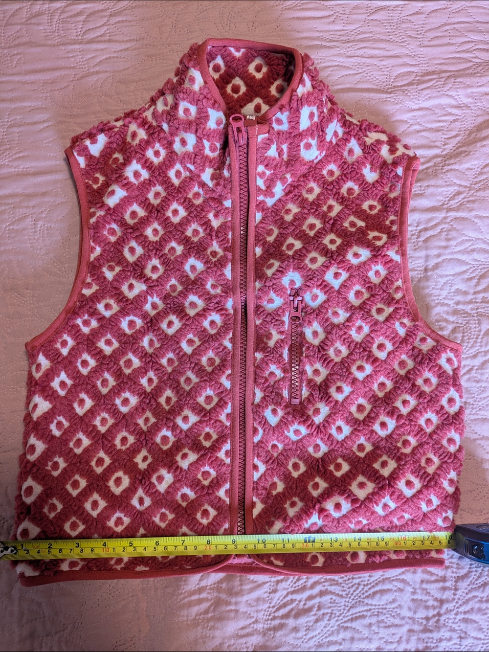 Pink Patterned Fleece Vest - Picture 9 of 9